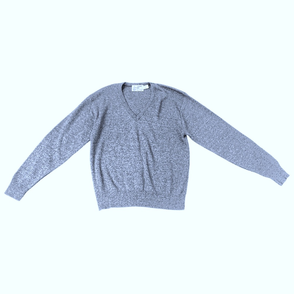 London Fog Mens Blue V-Neck Sweater‎ Medium Vintage Knit Casual Acrylic
